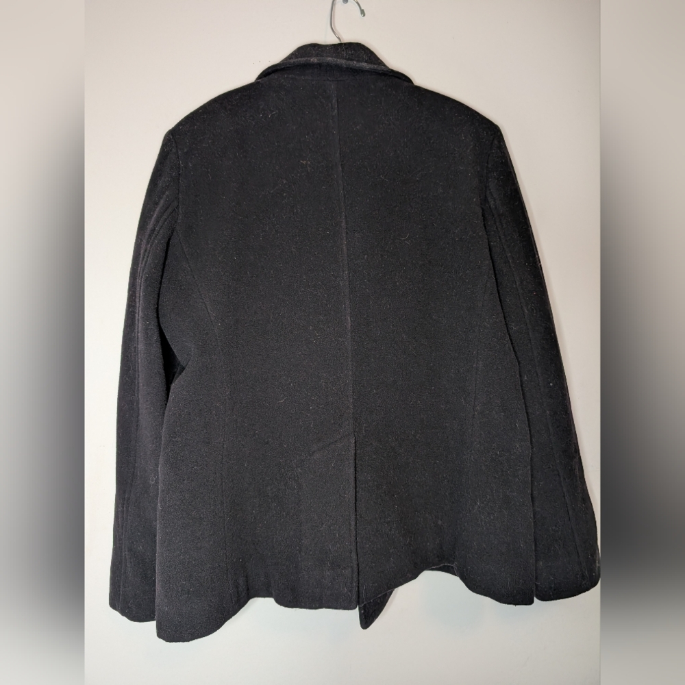 Vintage Marvin Richards Black Wool Peacoat Women’s Size 14 Double Breasted Jacke - Picture 3 of 8